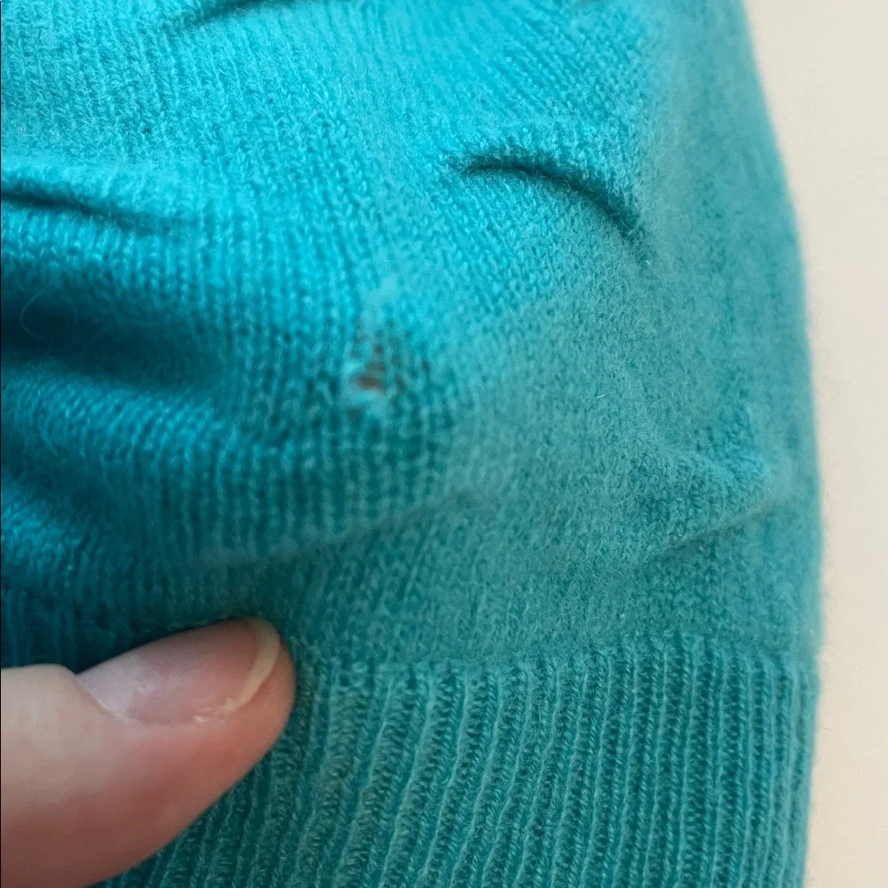 NWT Pure Amici turquoise blue cashmere crew neck sweater size M - Picture 3 of 7